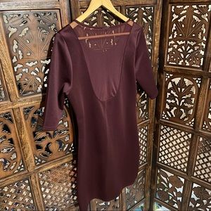 Aubergine coloured dress with net